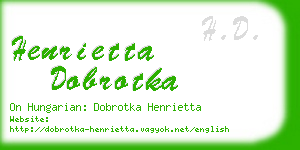 henrietta dobrotka business card